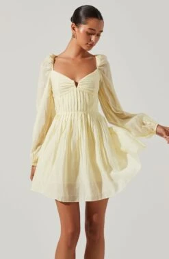 Carina Open Back Mini Dress -Dresses Sales Store ACDR101611S BUTTER 3