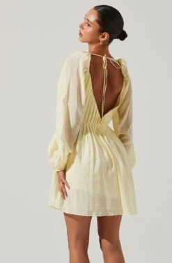 Carina Open Back Mini Dress -Dresses Sales Store ACDR101611S BUTTER 4