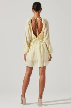 Carina Open Back Mini Dress -Dresses Sales Store ACDR101611S BUTTER 5