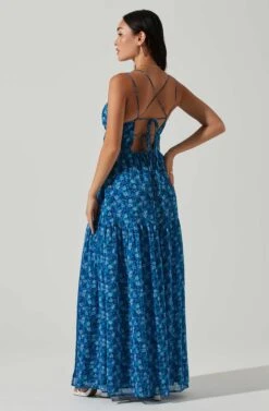 Ryliana Floral Tiered Maxi Dress -Dresses Sales Store ACDR101640 BLUEFLORAL 5