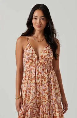 Ryliana Floral Tiered Maxi Dress -Dresses Sales Store ACDR101640 RUSTLILACFLORAL 2