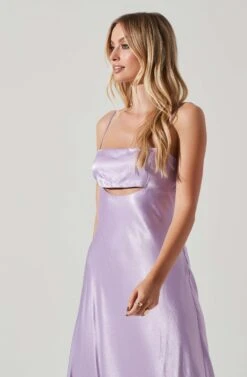 Bellerose Satin Cutout Midi Dress -Dresses Sales Store ACDR101684 LAVENDER 3