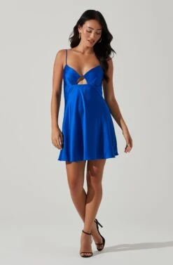 Inara Satin Cutout Mini Dress -Dresses Sales Store ACDR101686 ELECTRICBLUE 1