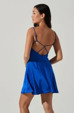 Inara Satin Cutout Mini Dress -Dresses Sales Store ACDR101686 ELECTRICBLUE 3
