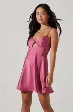 Inara Satin Cutout Mini Dress -Dresses Sales Store ACDR101686 MAUVE 3