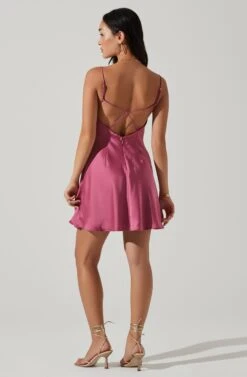 Inara Satin Cutout Mini Dress -Dresses Sales Store ACDR101686 MAUVE 5