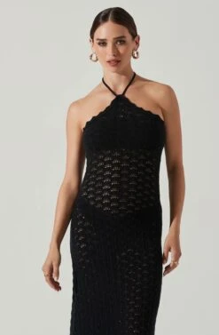 Shira Knit Halter Maxi Dress -Dresses Sales Store ACDR101687 BLACK 3