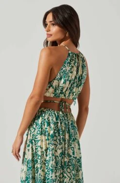 Sivana Halter Neck Floral Maxi Dress -Dresses Sales Store ACDR101690 GREENFLORAL 3