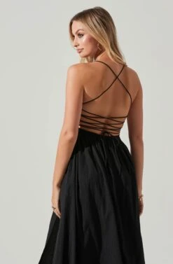 Stasia Smocked Midi Dress -Dresses Sales Store ACDR101720 BLACK 4