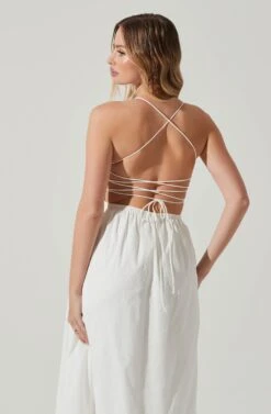 Stasia Smocked Midi Dress -Dresses Sales Store ACDR101720 WHITE 5