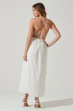 Stasia Smocked Midi Dress -Dresses Sales Store ACDR101720 WHITE 6