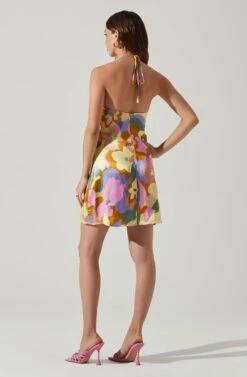 Minda Floral Halter Mini Dress -Dresses Sales Store ACDR101727 LIMERUSTFLORAL 4