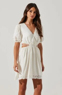 Haylen Cutout Mini Dress -Dresses Sales Store ACDR101761 WHITE 3