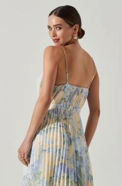 Loralee Pleated Floral Midi Dress -Dresses Sales Store ACDR101790B YELLOWMULTI 3 0851f65d 517c 4f0e b85c 19edc0286d7b