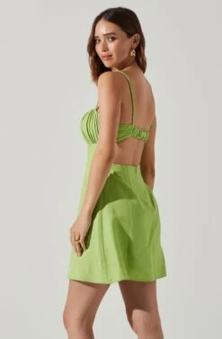 Claramae Ruched Mini Dress -Dresses Sales Store ACDR101796S AVOCADO 4