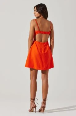Claramae Ruched Mini Dress -Dresses Sales Store ACDR101796S ORANGE 4