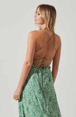 Amalea Floral Midi Dress -Dresses Sales Store ACDR101815 GREENFLORAL 5