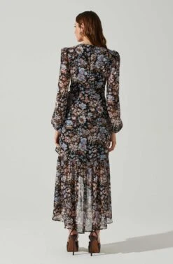 Nalani Wrap Front Hi-Lo Dress -Dresses Sales Store ACDR101940 BLACKBLUEFLORAL 6