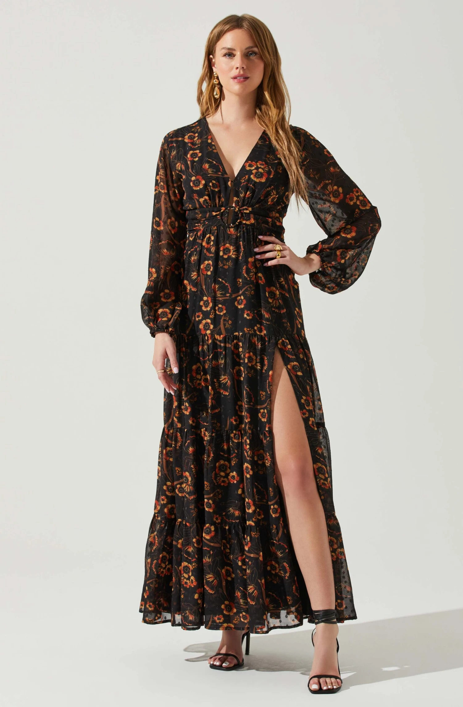 Trinity Long Sleeve Backless Floral Dress 1 Trinity Long Sleeve Backless Floral Dress