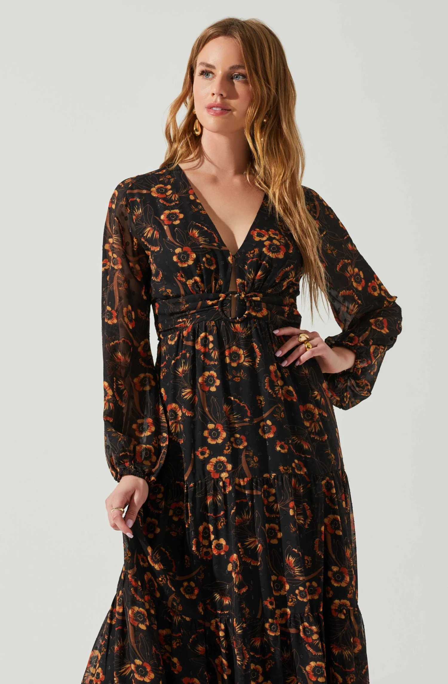 Trinity Long Sleeve Backless Floral Dress 4 Trinity Long Sleeve Backless Floral Dress - Image 4