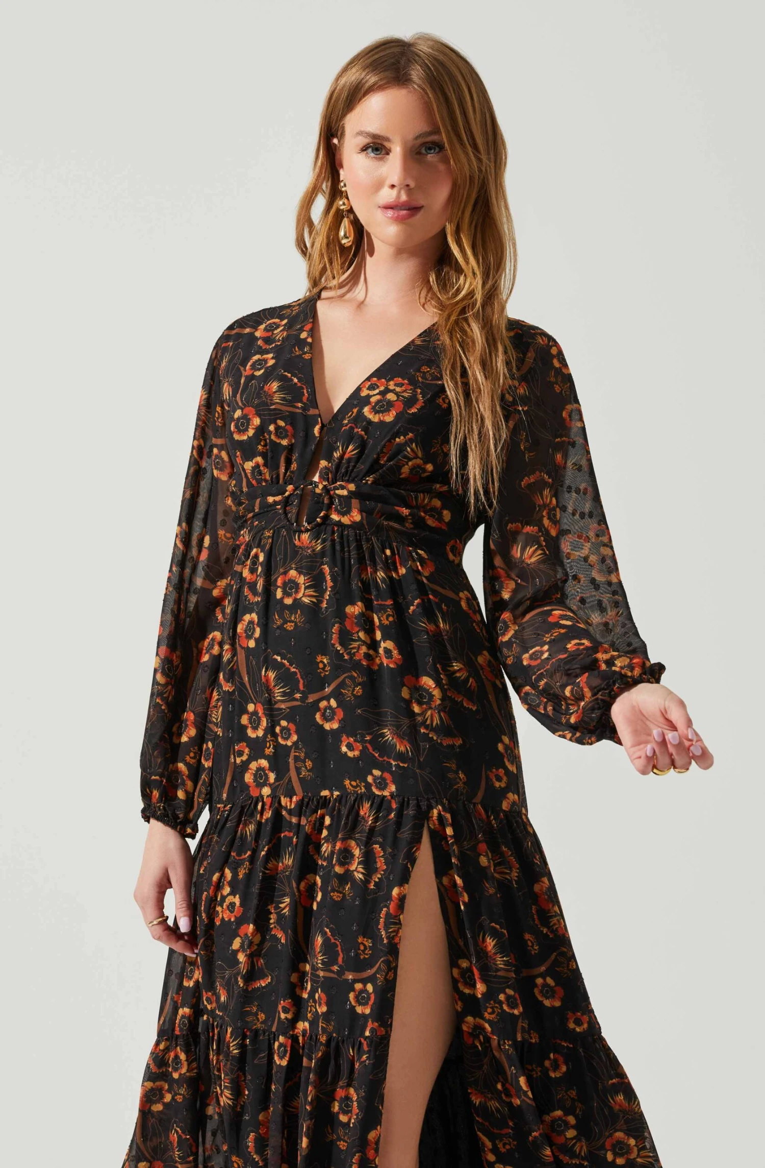 Trinity Long Sleeve Backless Floral Dress 2 Trinity Long Sleeve Backless Floral Dress - Image 2