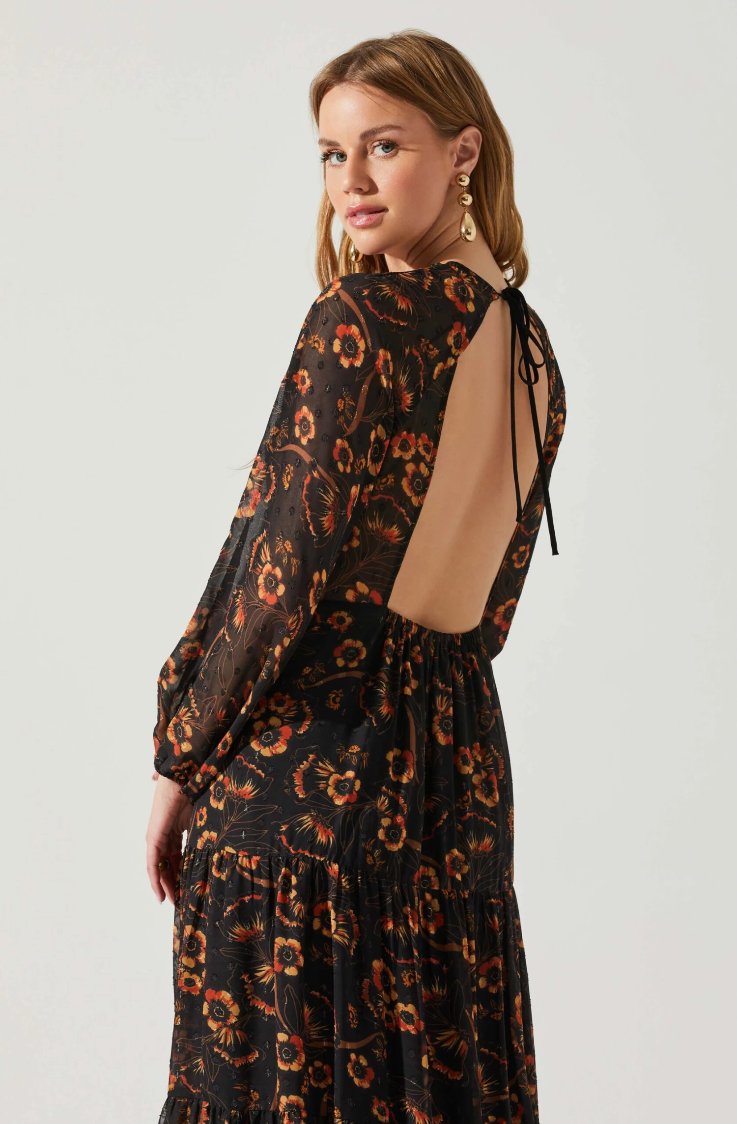 Trinity Long Sleeve Backless Floral Dress 5 Trinity Long Sleeve Backless Floral Dress - Image 5
