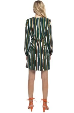 Wrap Skirt Dress -Dresses Sales Store ACDR94889 BLACK GREEN MULTI 03