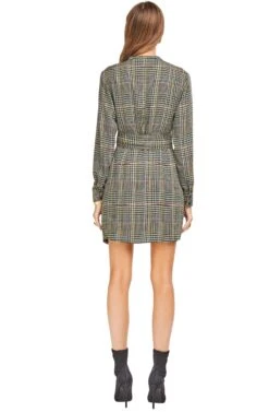 Yuri Long Sleeved Dress -Dresses Sales Store ACDR95369 SAGE MULTI PLAID 03