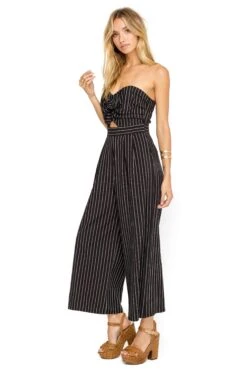 Mara Natural Linen Blend Jumpsuit -Dresses Sales Store ACP6366 BLACK WHITE STRIPE 02 13dd3824 eb81 4b5c 9469 6d55eda4683b