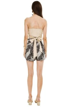 Jayden Shorts -Dresses Sales Store ACP6449B BLACK CREAM PALM 03