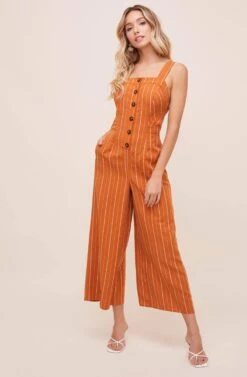Baseline Jumpsuit -Dresses Sales Store ACP7023 PAPAYA STRIPE 2