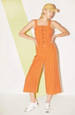 Baseline Jumpsuit -Dresses Sales Store ACP7023 PAPAYA STRIPE 4