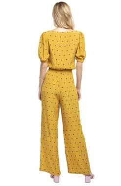 Burke Polka Dot Wide Leg Pants -Dresses Sales Store ACP7038 MUSTARD DOT 3