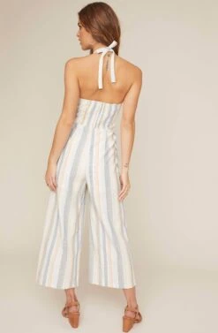 Diane Striped Halter Jumpsuit -Dresses Sales Store ACP7052 PEACH MULTI STRIPE 3 2 A