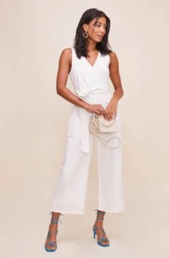 Daydream Front Tie Jumpsuit -Dresses Sales Store ACP7101 OFFWHITE 3