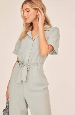 Miri Front Tie Jumpsuit -Dresses Sales Store ACP7102 MINT 3A