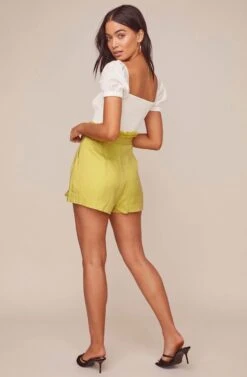 Pacific Pleated Shorts -Dresses Sales Store ACP7113 LEMON 5