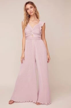 Golden Hour Plisse Jumpsuit -Dresses Sales Store ACP7119B LILAC 1