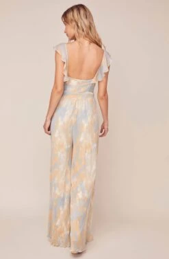 Golden Hour Tie Dye Plisse Jumpsuit -Dresses Sales Store ACP7119 PEACH BLUE TIE DYE 5