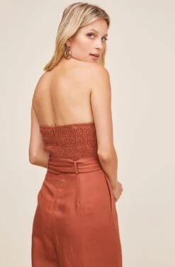 Kona Strapless Jumpsuit -Dresses Sales Store ACP7128B RUST 4