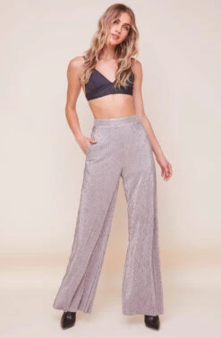 Aileen Wide Leg Plisse Pant -Dresses Sales Store ACP7192 PEWTER 6
