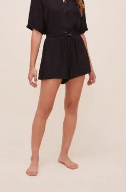 Evita Drawstring Shorts -Dresses Sales Store ACP7203 BLACK 4