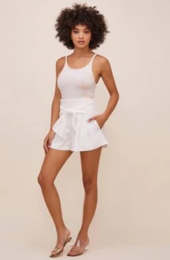 Marika Tie Waist Shorts -Dresses Sales Store ACP7211 OFFWHITE 2