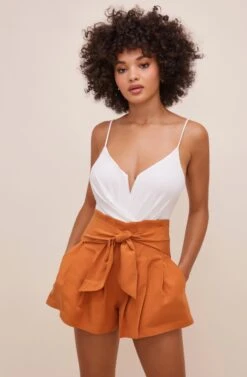 Marika Tie Waist Shorts -Dresses Sales Store ACP7211 SPICE 3