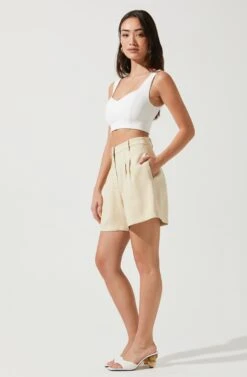 Melrose Pleated Shorts -Dresses Sales Store ACP7219 NATURAL 5
