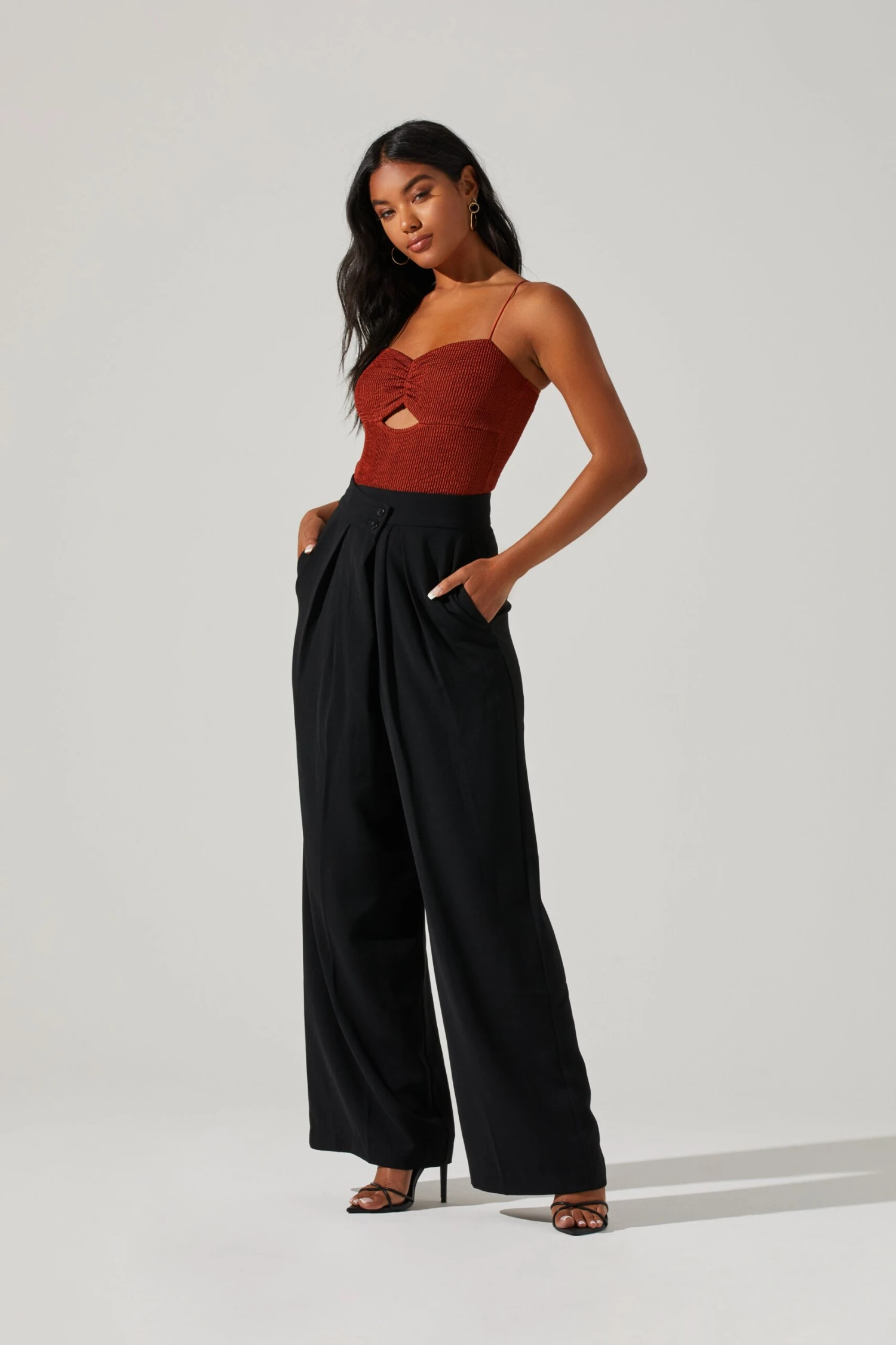 Boyfriend Criss Cross Pleated Wide Leg Pants 19 Boyfriend Criss Cross Pleated Wide Leg Pants - Image 19