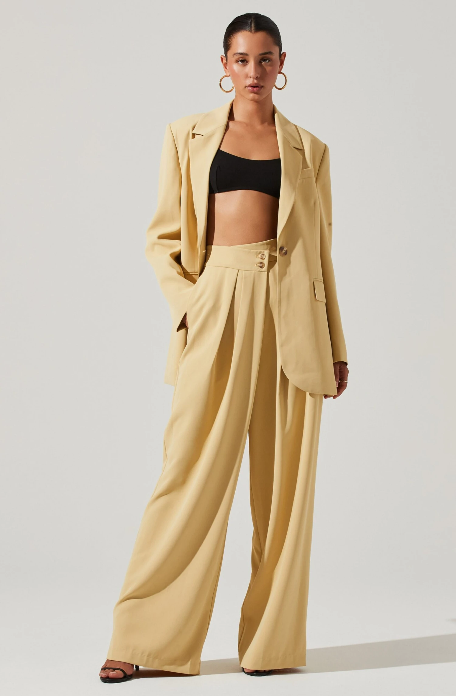 Boyfriend Criss Cross Pleated Wide Leg Pants 1 Boyfriend Criss Cross Pleated Wide Leg Pants