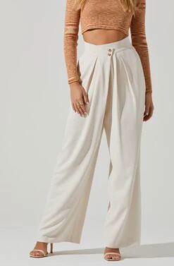 Boyfriend Criss Cross Pleated Wide Leg Pants 31 Boyfriend Criss Cross Pleated Wide Leg Pants -Dresses Sales Store ACP7225 OFFWHITE 2
