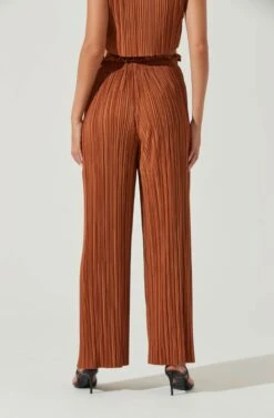 Cruise Pleated Wide Leg Pants -Dresses Sales Store ACP7230 RUST 4