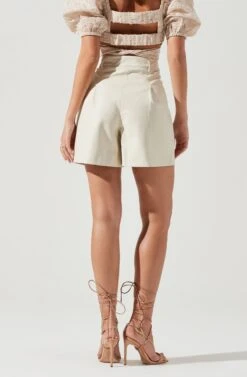 Wilma Faux Leather Shorts -Dresses Sales Store ACP7242 IVORY 1484